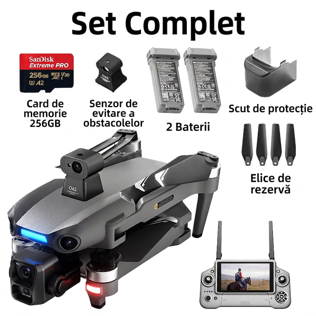 Dronă profesională cu termoviziune, cameră 4K, infraroșu și GPS, pentru vânătoare, securitate și industrie