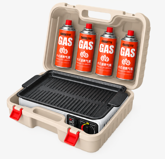 Arzător portabil pe gaz pentru exterior – Set complet (compatibil cu butelii de butan) – Ideal pentru Hot Pot și gătit în camping